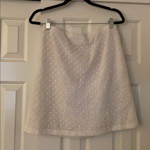 Ann Taylor White Eyelet Aline skirt